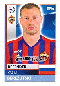 Sticker Vasili Berezutski - UEFA Champions League 2016-2017 - Topps