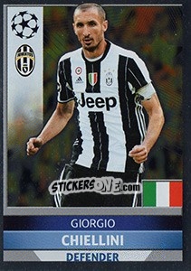 Sticker Giorgio Chiellini - UEFA Champions League 2016-2017 n. JUV3 - Topps