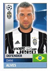 Sticker Dani Alves - UEFA Champions League 2016-2017 n. JUV6 - Topps