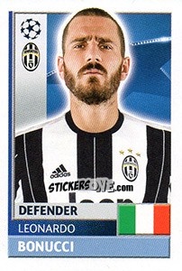 Sticker Leonardo Bonucci - UEFA Champions League 2016-2017 n. JUV9 - Topps