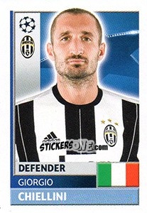 Sticker Giorgio Chiellini - UEFA Champions League 2016-2017 n. JUV10 - Topps