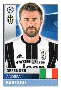 Sticker Andrea Barzagli - UEFA Champions League 2016-2017 n. JUV11 - Topps