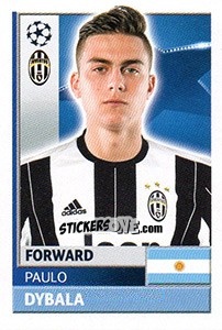 Sticker Paulo Dybala - UEFA Champions League 2016-2017 n. JUV17 - Topps