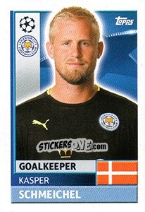 Sticker Kasper Schmeichel - UEFA Champions League 2016-2017 n. LEI4 - Topps