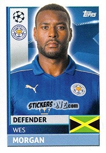 Sticker Wes Morgan - UEFA Champions League 2016-2017 - Topps