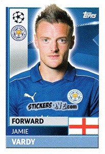 Sticker Jamie Vardy - UEFA Champions League 2016-2017 n. LEI19 - Topps