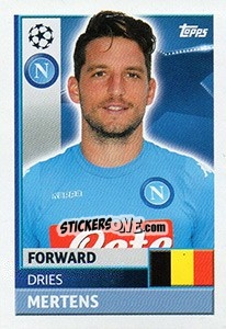 Sticker Dries Mertens - UEFA Champions League 2016-2017 n. NAP17 - Topps