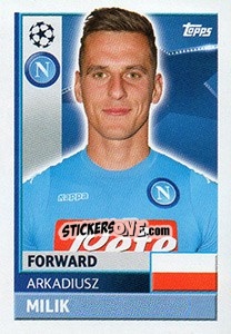 Sticker Arkadiusz Milik - UEFA Champions League 2016-2017 n. NAP18 - Topps