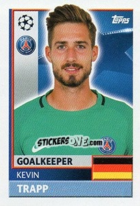 Sticker Kevin Trapp - UEFA Champions League 2016-2017 n. PSG4 - Topps