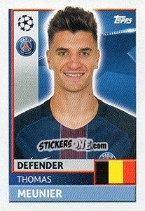 Sticker Thomas Meunier - UEFA Champions League 2016-2017 n. PSG5 - Topps