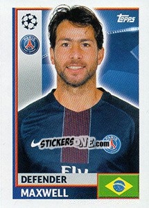 Sticker Maxwell - UEFA Champions League 2016-2017 n. PSG6 - Topps