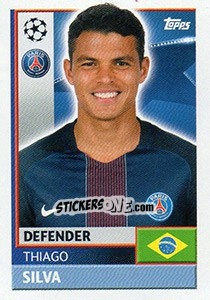 Sticker Thiago Silva - UEFA Champions League 2016-2017 n. PSG9 - Topps