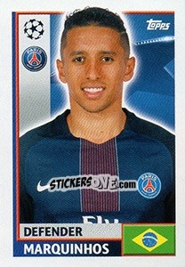 Sticker Marquinhos - UEFA Champions League 2016-2017 n. PSG10 - Topps