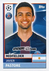 Sticker Javier Pastore - UEFA Champions League 2016-2017 - Topps