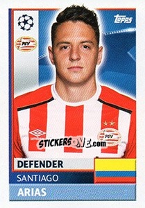 Sticker Santiago Arias - UEFA Champions League 2016-2017 n. PSV5 - Topps