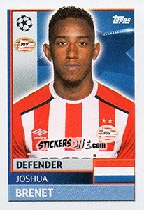 Sticker Joshua Brenet - UEFA Champions League 2016-2017 n. PSV7 - Topps