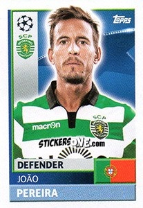 Sticker João Pereira - UEFA Champions League 2016-2017 - Topps