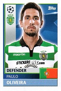 Sticker Paulo Oliveira - UEFA Champions League 2016-2017 n. SPO9 - Topps
