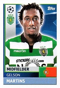 Sticker Gelson Martins - UEFA Champions League 2016-2017 - Topps
