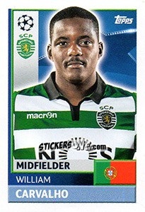 Sticker William Carvalho - UEFA Champions League 2016-2017 n. SPO13 - Topps