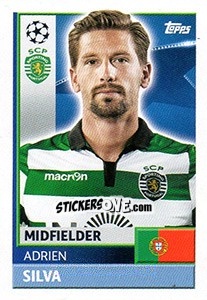 Sticker Adrien Silva - UEFA Champions League 2016-2017 n. SPO14 - Topps