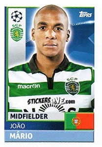 Sticker João Mário - UEFA Champions League 2016-2017 n. SPO17 - Topps