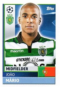 Cromo João Mário - UEFA Champions League 2016-2017 - Topps