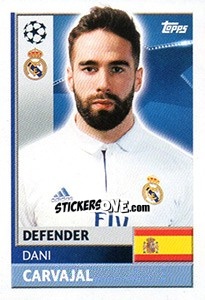 Sticker Dani Carvajal - UEFA Champions League 2016-2017 n. REA6 - Topps
