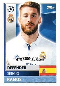Sticker Sergio Ramos - UEFA Champions League 2016-2017 n. REA8 - Topps