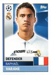 Sticker Raphaël Varane - UEFA Champions League 2016-2017 n. REA9 - Topps