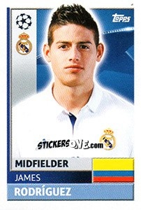 Sticker James Rodríguez - UEFA Champions League 2016-2017 n. REA14 - Topps
