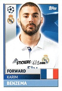 Sticker Karim Benzema - UEFA Champions League 2016-2017 - Topps