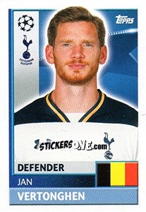 Sticker Jan Vertonghen - UEFA Champions League 2016-2017 n. TOT9 - Topps