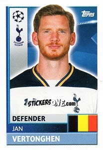 Cromo Jan Vertonghen - UEFA Champions League 2016-2017 - Topps