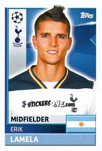 Sticker Erik Lamela - UEFA Champions League 2016-2017 n. TOT15 - Topps