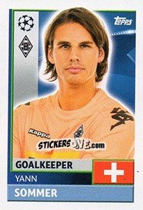 Sticker Yann Sommer - UEFA Champions League 2016-2017 n. QFA3 - Topps