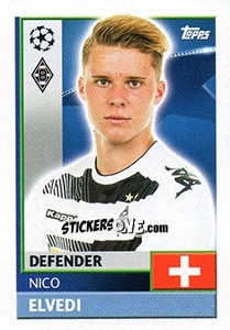 Sticker Nico Elvedi - UEFA Champions League 2016-2017 n. QFA5 - Topps