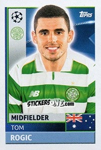 Sticker Tom Rogic - UEFA Champions League 2016-2017 n. QFB10 - Topps