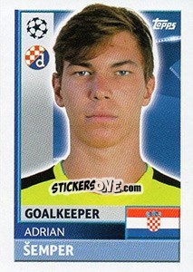 Sticker Adrian Šemper - UEFA Champions League 2016-2017 - Topps