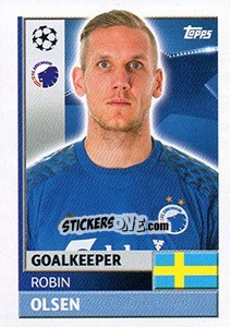 Sticker Robin Olsen - UEFA Champions League 2016-2017 n. QFD3 - Topps
