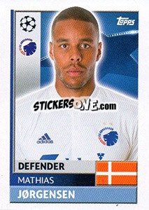 Sticker Mathias Jørgensen - UEFA Champions League 2016-2017 n. QFD7 - Topps
