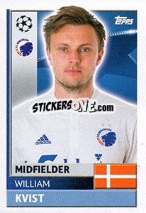 Sticker William Kvist - UEFA Champions League 2016-2017 n. QFD8 - Topps