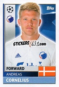 Sticker Andreas Cornelius - UEFA Champions League 2016-2017 n. QFD16 - Topps