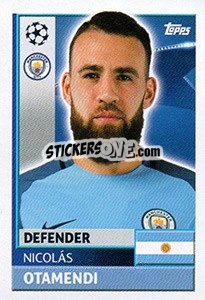 Sticker Nicolás Otamendi - UEFA Champions League 2016-2017 n. QFG7 - Topps