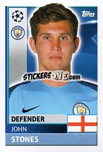 Sticker John Stones - UEFA Champions League 2016-2017 n. QFG8 - Topps