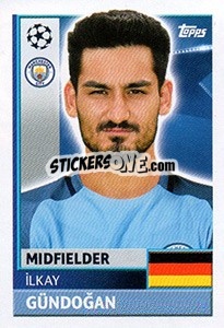Sticker Ilkay Gündoğan - UEFA Champions League 2016-2017 n. QFG10 - Topps