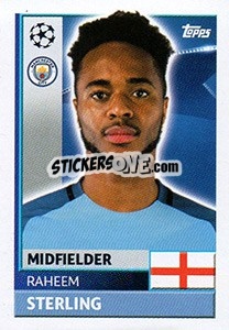 Sticker Raheem Sterling - UEFA Champions League 2016-2017 n. QFG13 - Topps