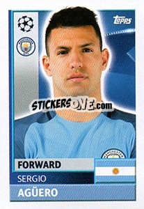 Sticker Sergio Agüero - UEFA Champions League 2016-2017 n. QFG16 - Topps