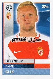 Sticker Kamil Glik - UEFA Champions League 2016-2017 n. QFH6 - Topps