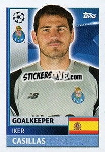 Sticker Iker Casillas - UEFA Champions League 2016-2017 n. QFJ3 - Topps